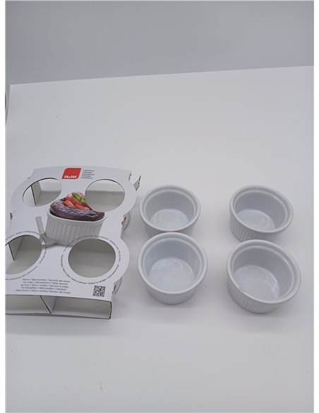IBILI Ibili_230010 Ramekin Mould, White, 9 cm, Set of 4