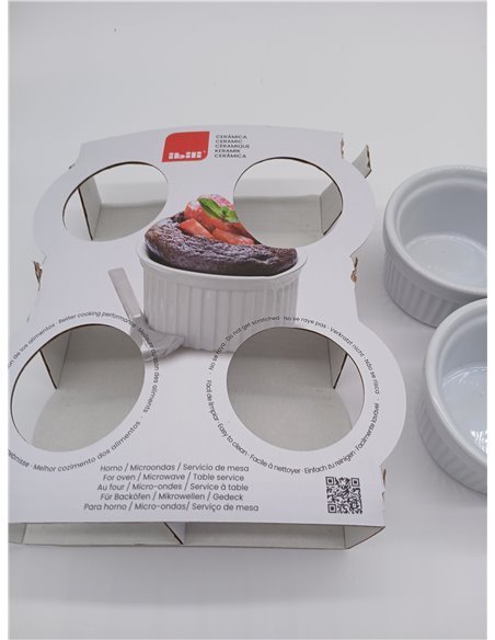 IBILI Ibili_230010 Ramekin Mould, White, 9 cm, Set of 4
