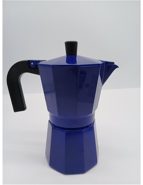 Monix Cobalto | Cafetera Italiana, 6 Tazas, Color Cobalto, Aluminio, 10 cm