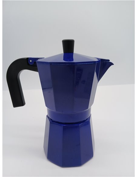 Monix Cobalto | Cafetera Italiana, 6 Tazas, Color Cobalto, Aluminio, 10 cm