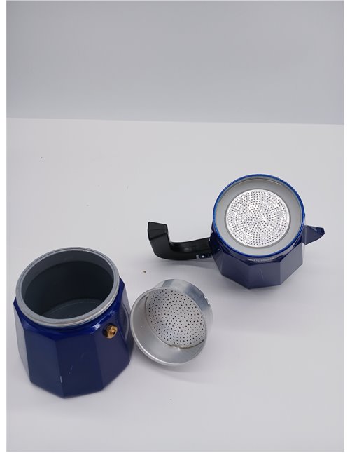 Monix Cobalto | Cafetera Italiana, 6 Tazas, Color Cobalto, Aluminio, 10 cm