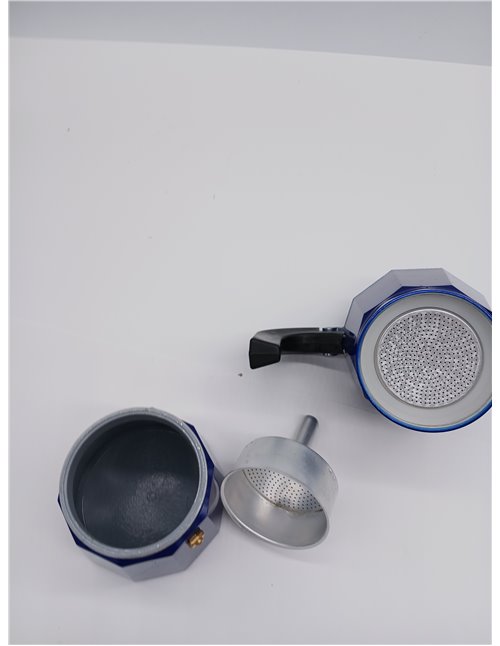 Monix Cobalto | Cafetera Italiana, 6 Tazas, Color Cobalto, Aluminio, 10 cm