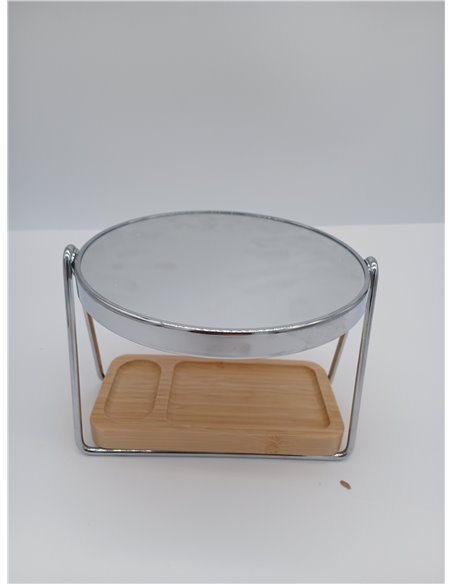 Amazon Basics Redondo, Vanity Mirror Montaje en Mesa, 18.3L x 8.5W cm, Cromado
