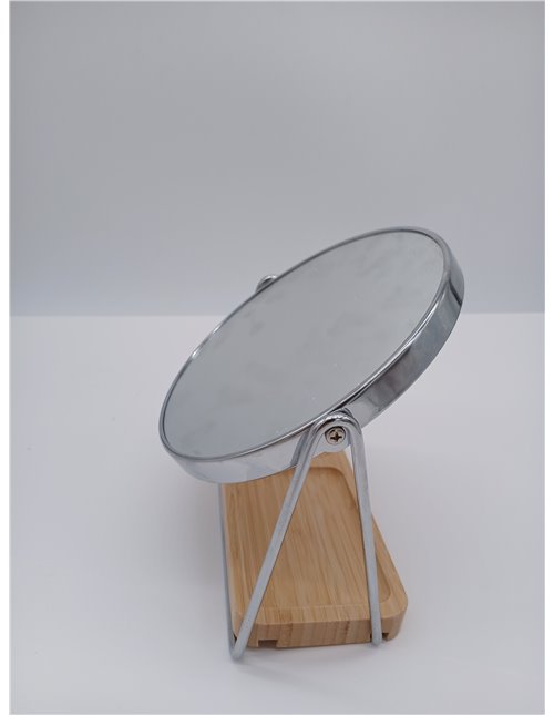 Amazon Basics Redondo, Vanity Mirror Montaje en Mesa, 18.3L x 8.5W cm, Cromado