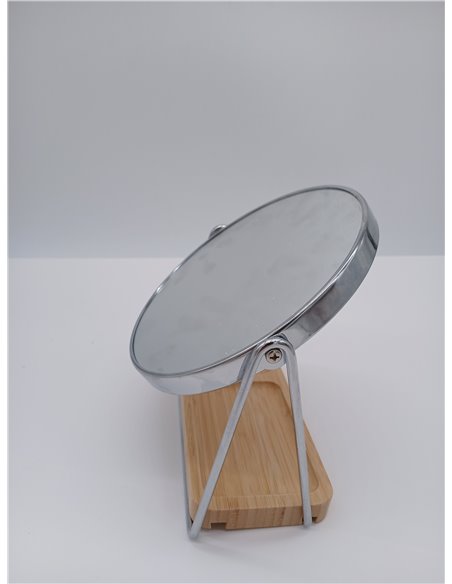 Amazon Basics Redondo, Vanity Mirror Montaje en Mesa, 18.3L x 8.5W cm, Cromado