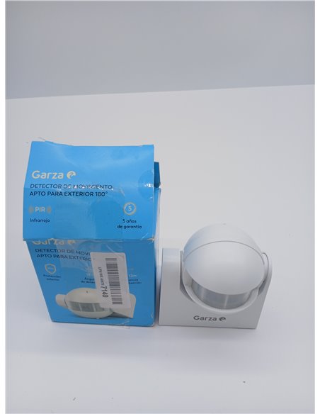 Garza - Detector de movimiento por infrarrojos orientable para interior y exterior, Protección IP44, Tiempo y luminosidad regula