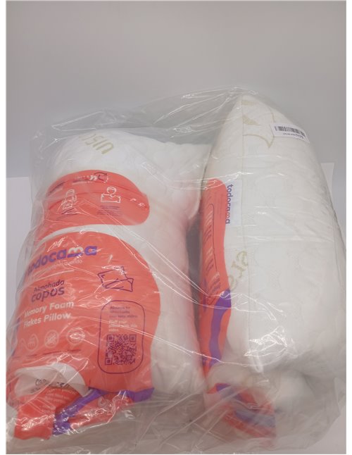 Todocama 70 cm - Aloe Vera memory foam pillow with 100% viscoelastic flakes. Stretch Aloe Vera fabric. Thermo-regulated. 