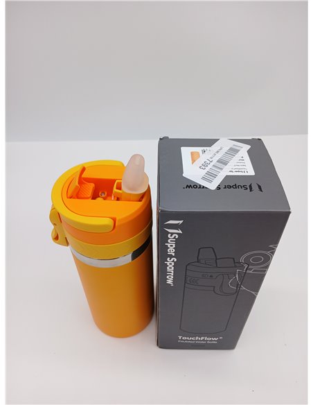 Sparrow Children's Water Bottle – 500 ml – TouchFlow Stainless Steel Thermal Bottle with Straw – BPA-Free Thermos – Anti-Leak Wa