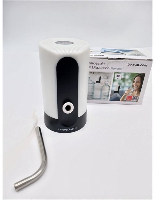 InnovaGoods® Dispensador de Agua, Recargable, garrafa, Grifo, Fria embotellada, Capacidad 20L, 4W, Color Blanco