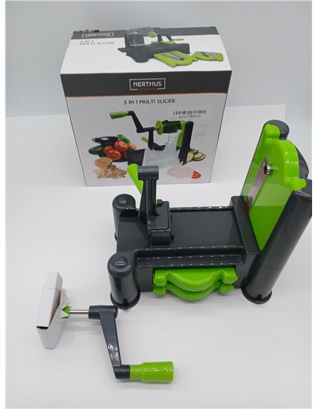 Nerthus FIH 355 - Cortador de verduras 3 en 1 Verde y negro