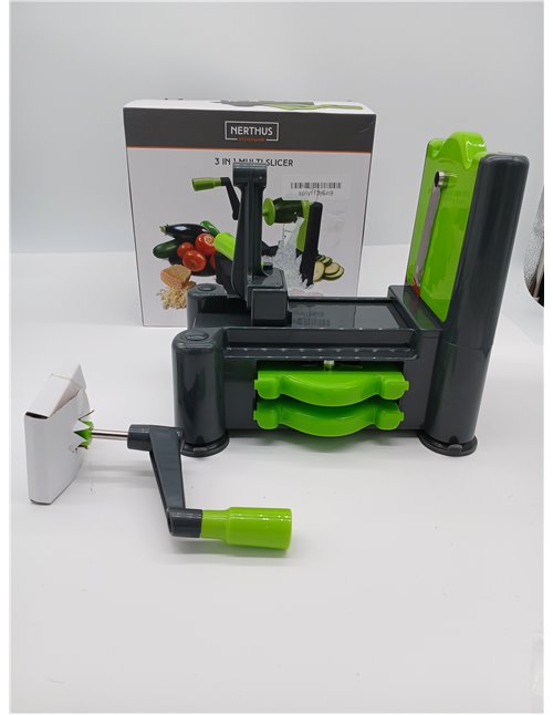 Nerthus FIH 355 - Cortador de verduras 3 en 1 Verde y negro