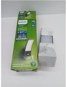 Philips Splay Aplique de Pared Exterior LED, 12 W, 1600 lm, Luz Blanca Fría de 4000 K, Resistente a Intemperie IP44, Sensor de M 2