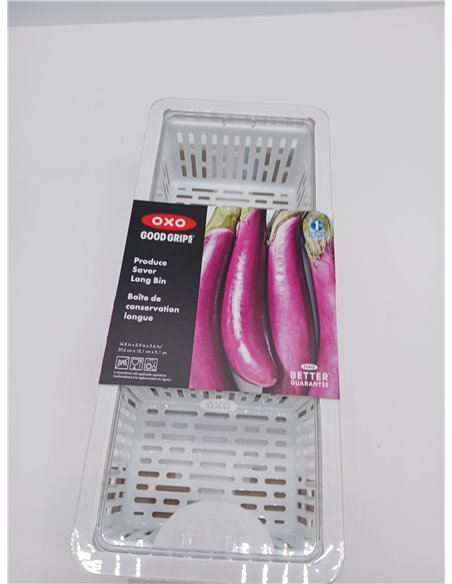 OXO Good Grips Conservador de Productos: Contenedor Largo: Mantiene las Verduras Frescas por Más Tiempo + Divisor Ajustable + Ca