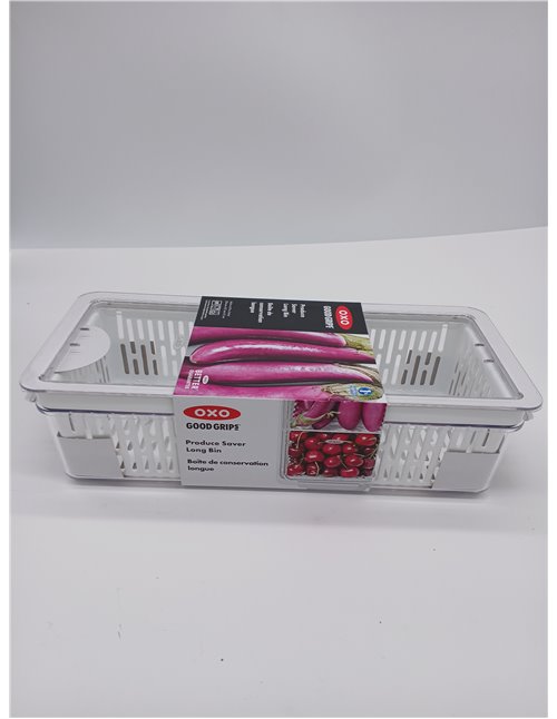 OXO Good Grips Conservador de Productos: Contenedor Largo: Mantiene las Verduras Frescas por Más Tiempo + Divisor Ajustable + Ca