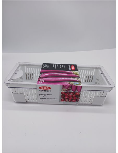 OXO Good Grips Conservador de Productos: Contenedor Largo: Mantiene las Verduras Frescas por Más Tiempo + Divisor Ajustable + Ca