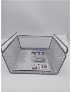 WENKO Cesto organizador armario M - Cesta de almacenamiento para armarios, Metal, 27.5 x 15 x 28 cm, Plata 2