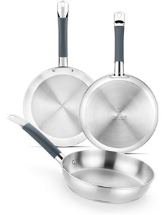 BRA Master | Set de sartenes 20-24 - 28 cm, Acero Inoxidable 2
