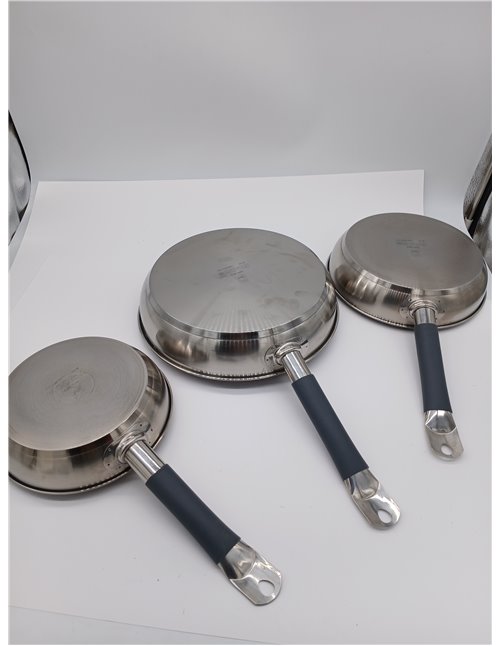 BRA Master | Set de sartenes 20-24 - 28 cm, Acero Inoxidable