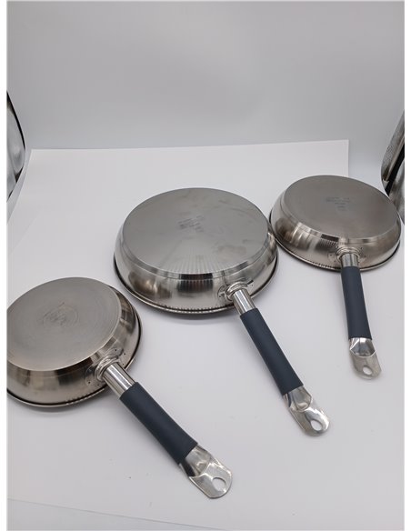 BRA Master | Set de sartenes 20-24 - 28 cm, Acero Inoxidable