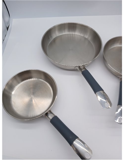 BRA Master | Set de sartenes 20-24 - 28 cm, Acero Inoxidable
