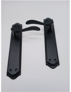 JANDEL Juego manivela Placa para Puerta Color Negro 2