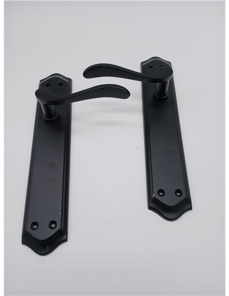 JANDEL Juego manivela Placa para Puerta Color Negro