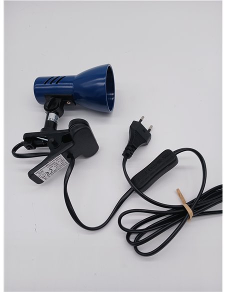 BRILONER - 2794-010P – Clamp Lamp with Cable Switch, Rotary, Desk Lamp, Flexo Desk, Reading Lamp, Blue Color, Clamp Lamp, 40 W