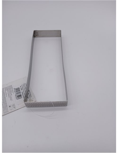 LACOR - 68590 - Molde Aro Rectangular Perforado 7 x 20 x 2 cm INOX