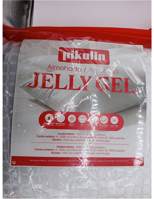 PIKOLIN - Memory Foam Pillow 90 cm with Premium JellyGel Memory Gel - Cool Effect, Medium Firmness, Ergonomic Cervical, Breathab