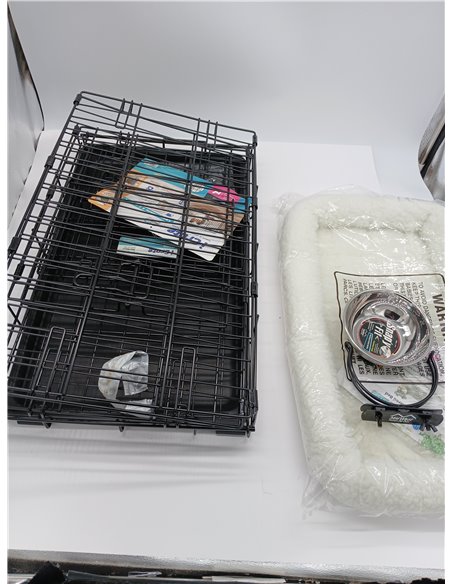 MidWest Homes for Pets XS Kit de inicio iCrate de doble puerta, pack de jaula de 59 cm para perros extra pequeños, incluye jaula