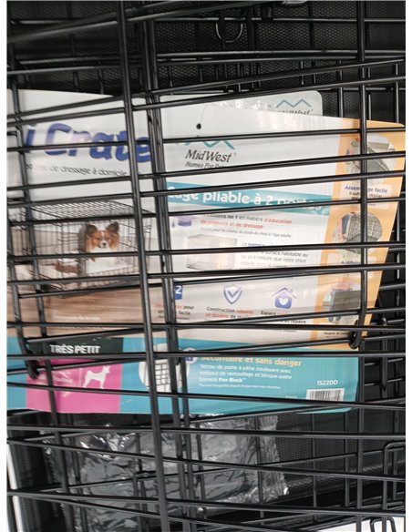 MidWest Homes for Pets XS Kit de inicio iCrate de doble puerta, pack de jaula de 59 cm para perros extra pequeños, incluye jaula