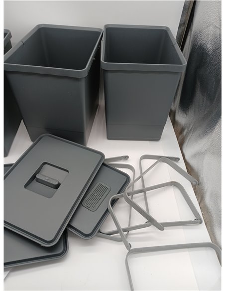 Elletipi Metropolis PTC28 08050 7F C97 PPV - Cubo de Basura de Reciclaje con cajón, Gris, 71 x 46 x 28 cm