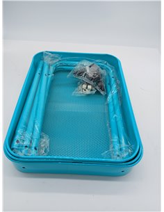 Amazon Basics Carrito de cocina o multiuso de tres niveles con ruedas en verde menta 2