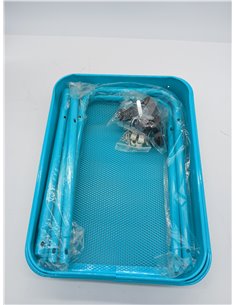Amazon Basics Carrito de cocina o multiuso de tres niveles con ruedas en verde menta