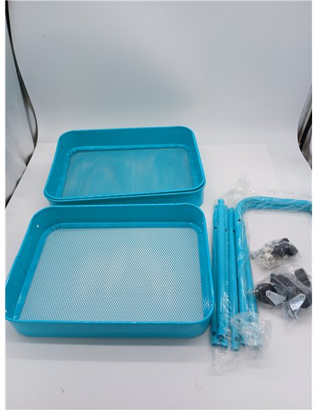 Amazon Basics Carrito de cocina o multiuso de tres niveles con ruedas en verde menta