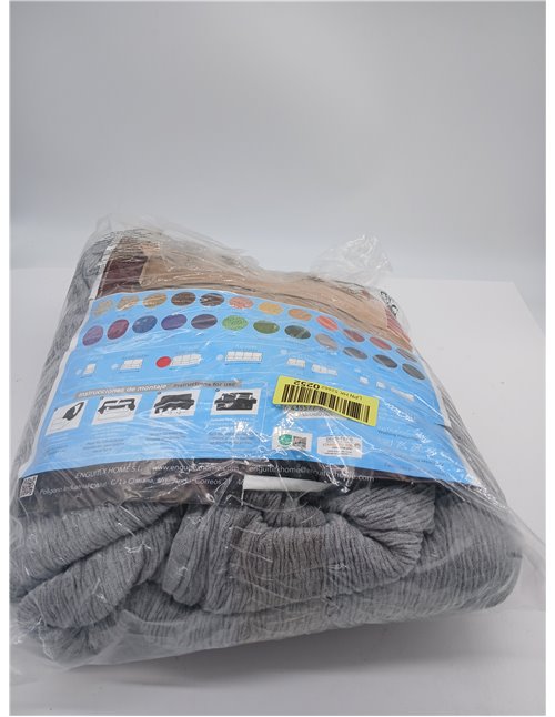 Martina Home Sofa Cover, Soul Grey, 3 Seater (170 to 220 cm), Emilia