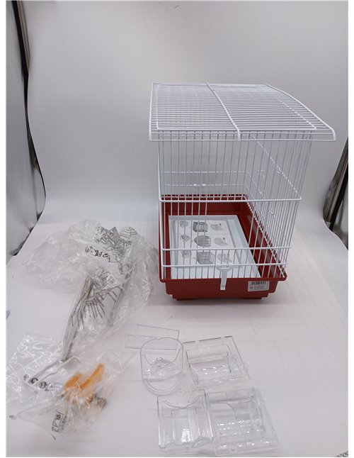 Ferplast Gabbia per canarini e piccoli uccelli esotici GIUSY Gabbietta rettangolare per uccellini, Completa di accessori e mangi