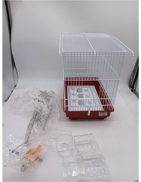 Ferplast Gabbia per canarini e piccoli uccelli esotici GIUSY Gabbietta rettangolare per uccellini, Completa di accessori e mangi