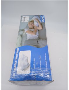 HOMCA 2-in-1 Memory Foam Neck Pillow, White, 60 x 40 x 12/14 cm | Ergonomic Pillow, Head/Neck/Shoulder Support, Relaxation and S 2