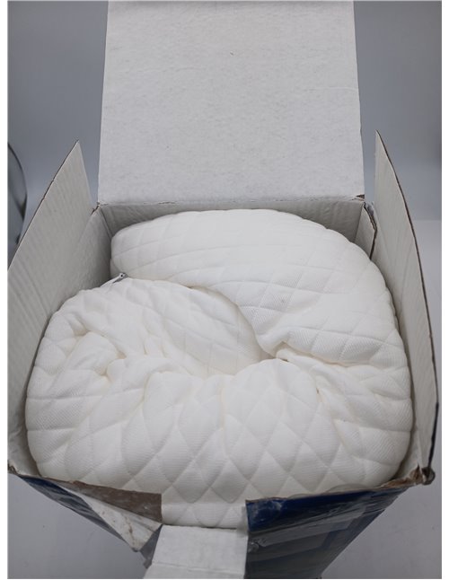 HOMCA 2-in-1 Memory Foam Neck Pillow, White, 60 x 40 x 12/14 cm | Ergonomic Pillow, Head/Neck/Shoulder Support, Relaxation and S