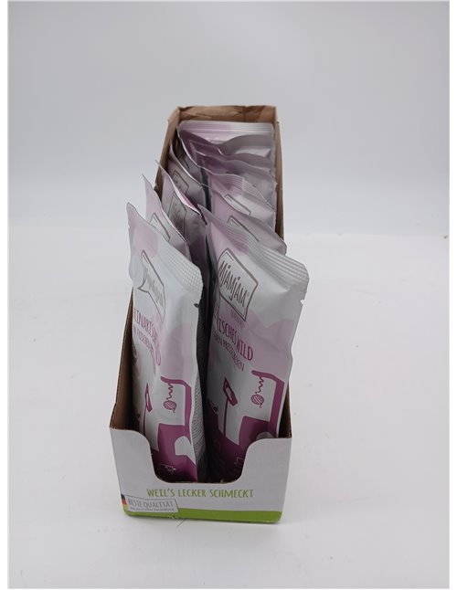 MjAMjAM - Comida húmeda premium para gatos - Quetschie - juego culinario con arándanos frescos, pack de 12 (12x125g), sin cereal