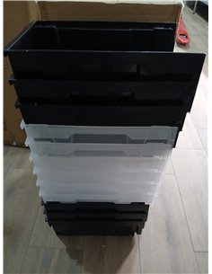 VEVOR Cajas Apilables de Almacenamiento Abiertas, 377 x 215 x 180 mm, para Organizar y Guardar Piezas Pequeñas, Material de Ofic 2