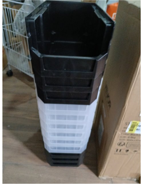 VEVOR Cajas Apilables de Almacenamiento Abiertas, 377 x 215 x 180 mm, para Organizar y Guardar Piezas Pequeñas, Material de Ofic
