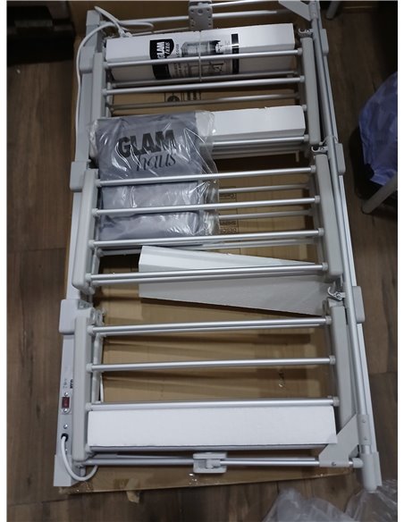 GlamHaus Tendedero eléctrico de Aluminio con Cubierta para Interiores, se pliega para un fácil Almacenamiento, diseño de 3 Nivel