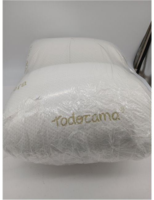 Todocama - Almohada viscoelástica, núcleo Compacto. Doble Funda con Cremallera. Tejido Aloe Vera Plus. Termorregulable adaptabil