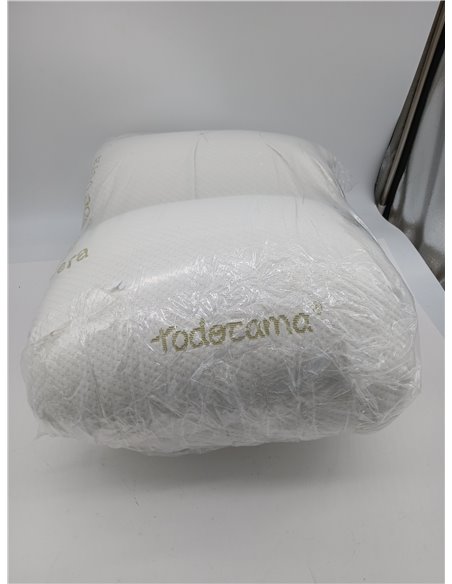 Todocama - Almohada viscoelástica, núcleo Compacto. Doble Funda con Cremallera. Tejido Aloe Vera Plus. Termorregulable adaptabil