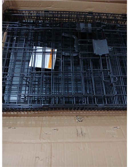 Amazon Basics Jaula para perro de alambre metálico, Duradero, Abatible con bandeja, doble puerta, 61 x 46 x 51 cm (L x An x Al),