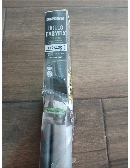 GARDINIA Easyfix Roller Blind with Thermal Back for Clamping or Gluing, No Drilling, Heat Protection, Energy Saving, Slate, 110 
