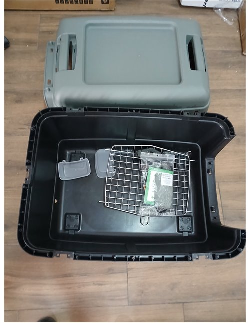 Kerbl - Caja de Transporte ecológica, Color Gris y Verde, 70 x 50 x 51,5 cm