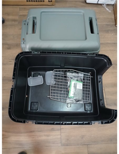 Kerbl - Caja de Transporte ecológica, Color Gris y Verde, 70 x 50 x 51,5 cm